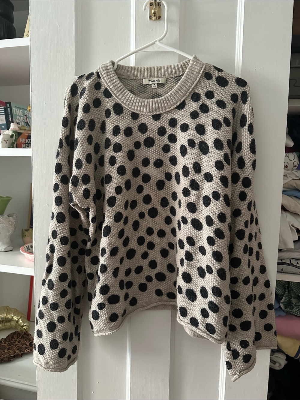 madewell leopard dot pullover sweater